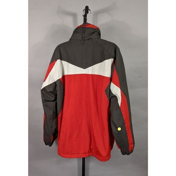 Mens NordicTrack Ski Jacket Size M (38-40) Red & Brown Zip Pockets - Picture 8 of 9
